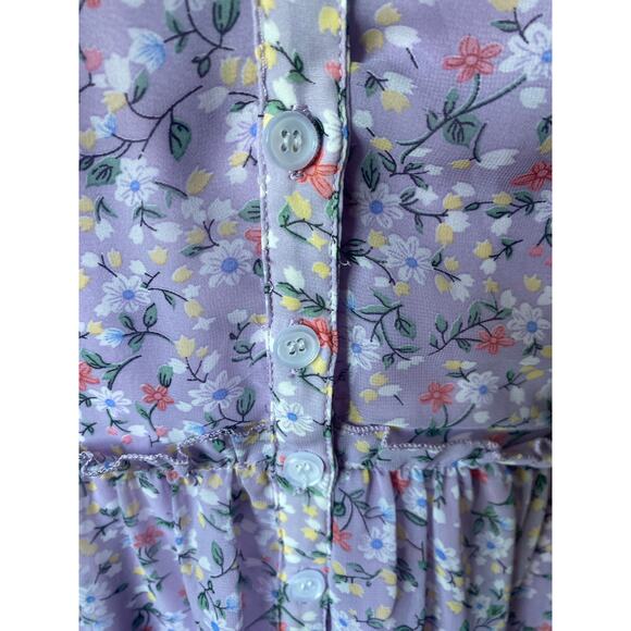 Ivy City Co Lydia in Purple Floral Flowy Whimsical Tiered A-Line Chiffon Dress - Picture 12 of 14